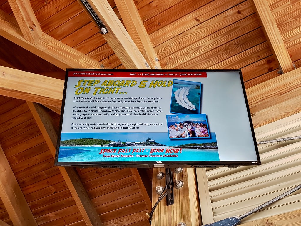 Overhead Sign, Powerboat Adventures, The Exumas, The Bahamas