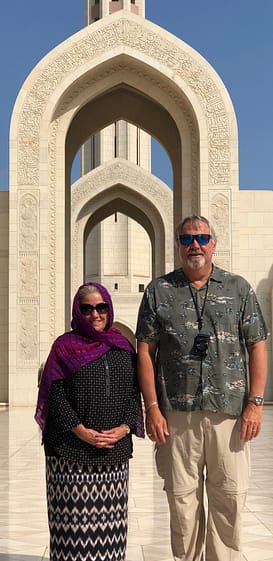 Madeline Showing Respect, Sultan Qaboos Grand Mosque, Bawshar Masqat, Oman