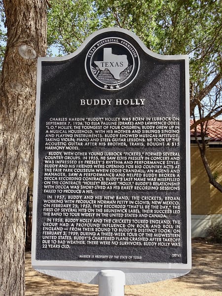Historical Marker, Buddy Holly Museum, Lubbock, Texas