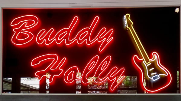Neon Sign, Buddy Holly Museum, Lubbock, Texas
