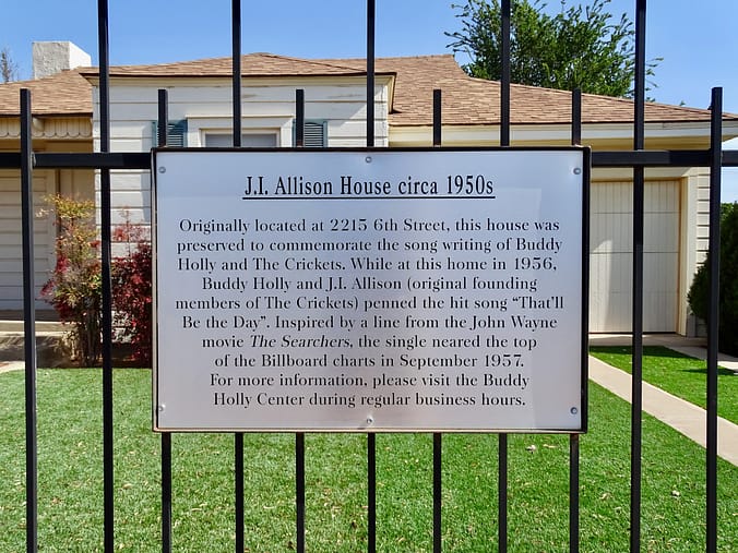 Sign, Allison House, Buddy Holly Museum, Lubbock, Texas