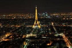 Skyline at Night, Paris, France