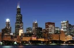 Skyline at Night, Chicago, Illinois