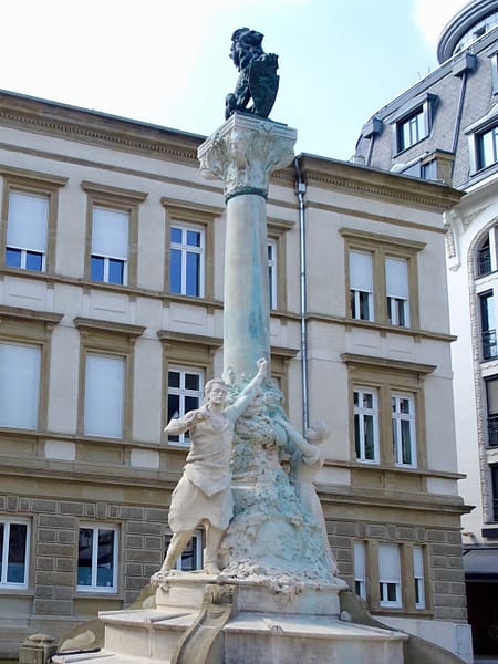 Monument to Dicks et Lentz, Jan Pallach Square, Place D'Armes, Luxembourg