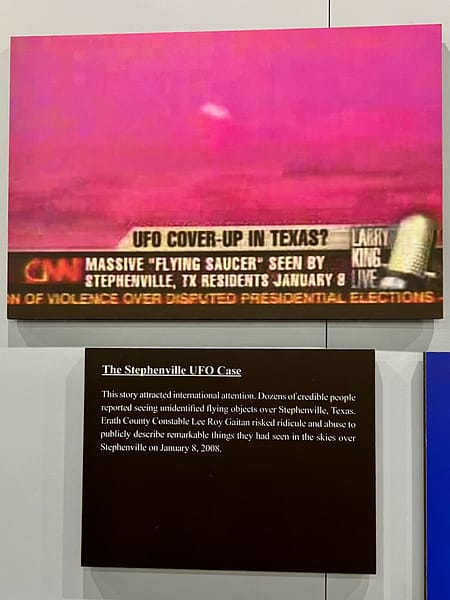 UFOs Over Stephenville, International UFO Museum, Roswell, New Mexico