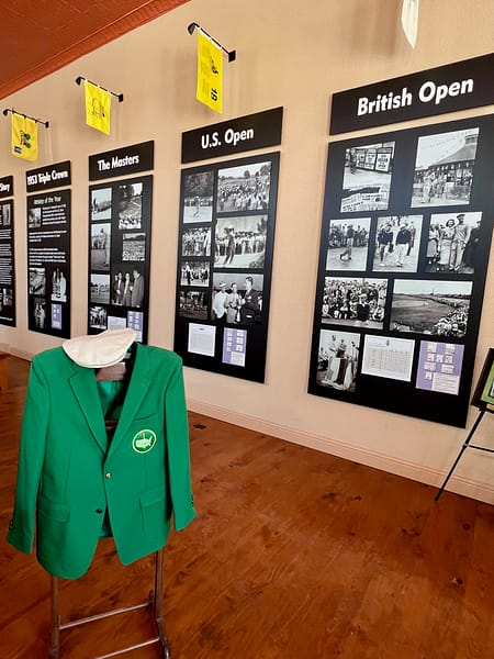 Masters Green Jacket and Photo Collages, Ben Hogan Museum, Dublin, Texas