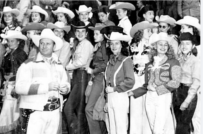 Gene Autry with Cowgirls