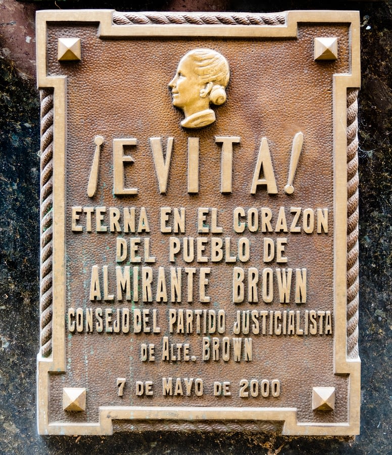 The tomb of Maria Eva Duarte de Peron, La Recoleta Cemetery, Buenos Aires, Argentina
