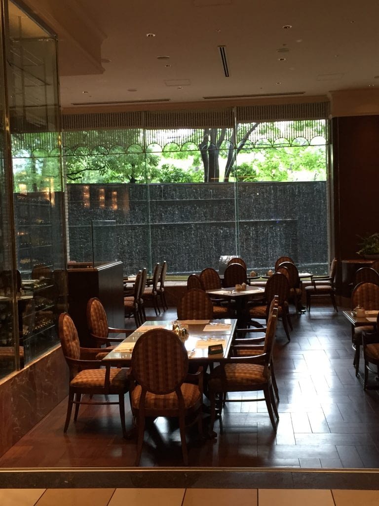 Seating with Outdoor Waterfall, Chef’s Dining Symphony at the Royal Park Hotel Tokyo, Chuo-ku, Japan