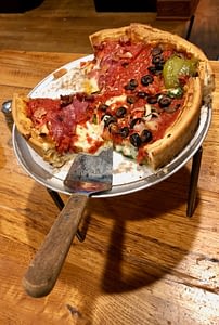 Meal, Giordano's Pizza, Chicago, Illinois