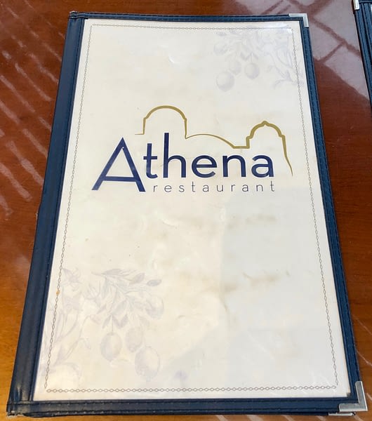 Menu, Athena Restaurant, Greektown, Chicago, Illinois