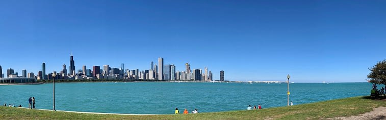 View of the Skyline from the Adler Planetarium, Chicago, Illinois