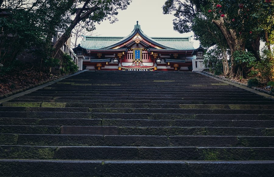 Stairs to Hie Jinja, Nagatacho, Tokyo, Japan
