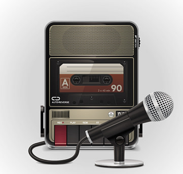 Cassette Recorder with Microphone tapes recording preserving family memories analog