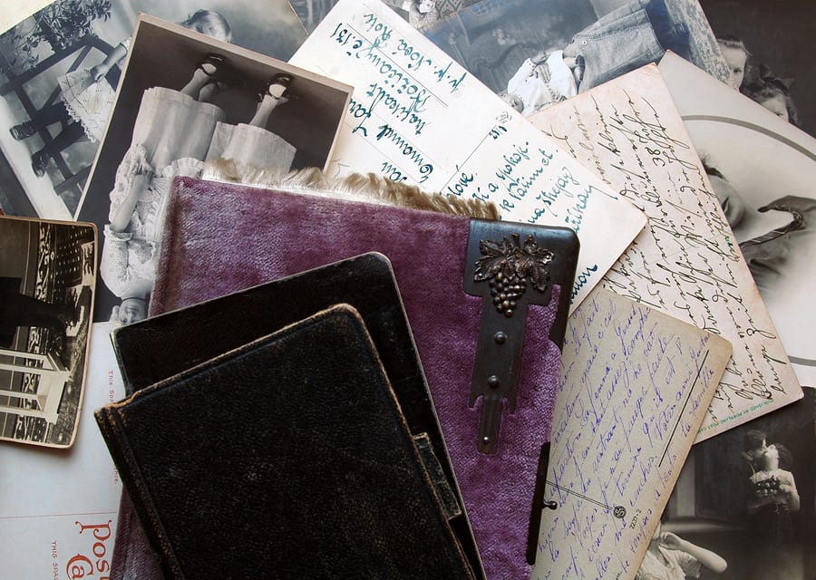 Old Memories Letters Journals diary documents records preserving family memories